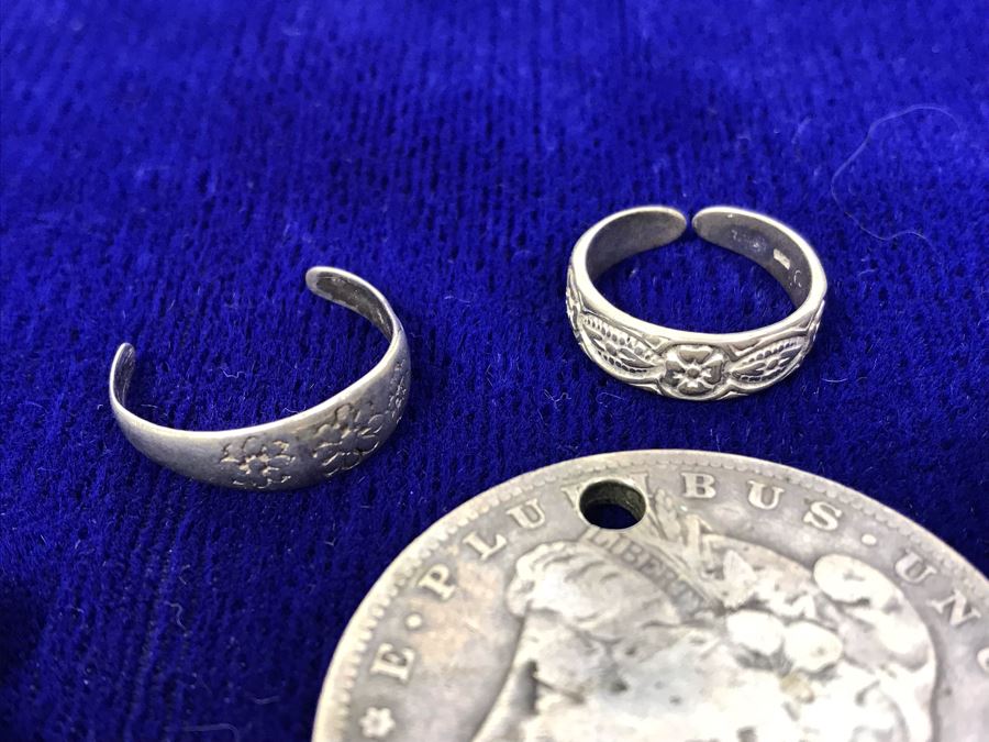 Sterling Silver Lot With Drilled Silver Coin 41.7g [Photo 5]