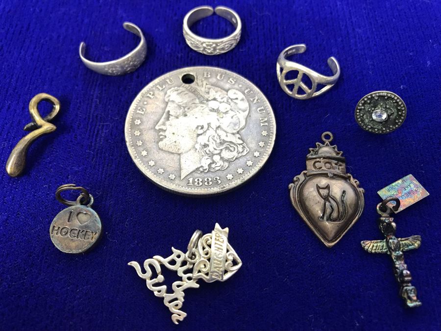 Sterling Silver Lot With Drilled Silver Coin 41.7g