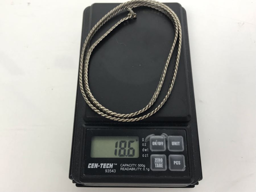 Sterling Silver Herringbone Necklace 18.6g [Photo 4]