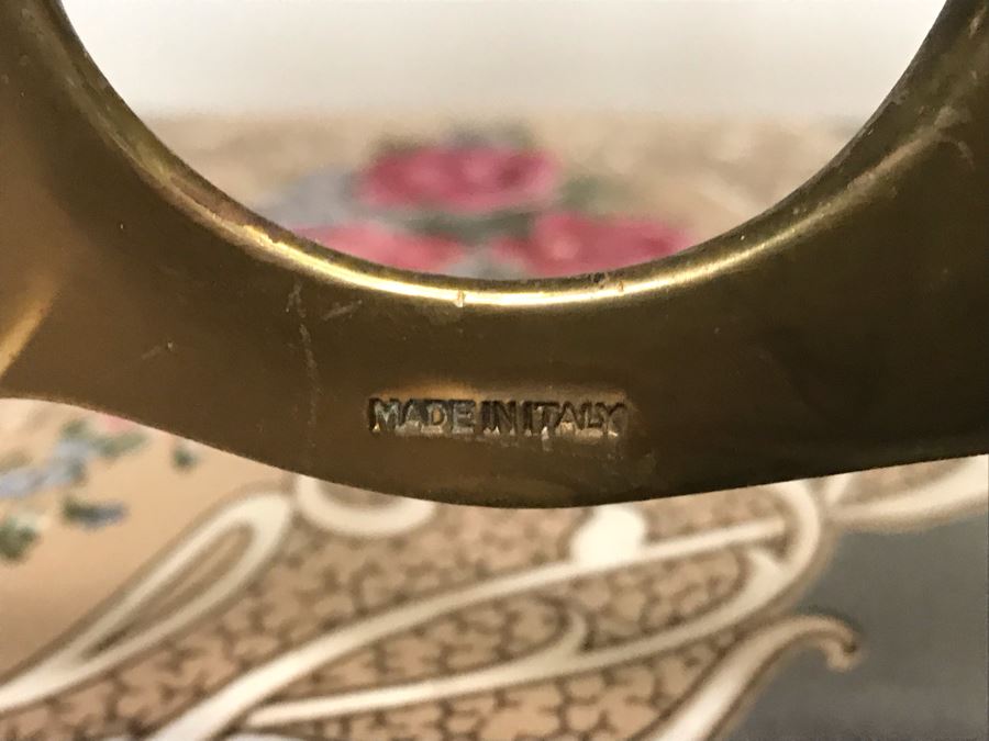 Pair Of Stunning Vintage Italian Brass Chiavari Chairs Hollywood Regency Estimate $1,000 [Photo 2]