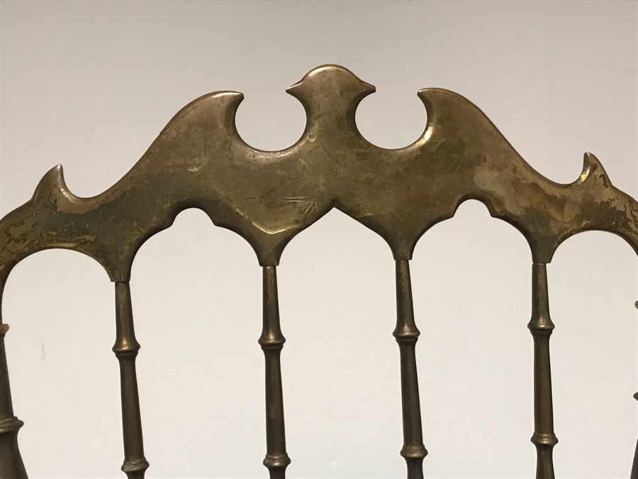 Pair Of Stunning Vintage Italian Brass Chiavari Chairs Hollywood Regency Estimate $1,000 [Photo 14]