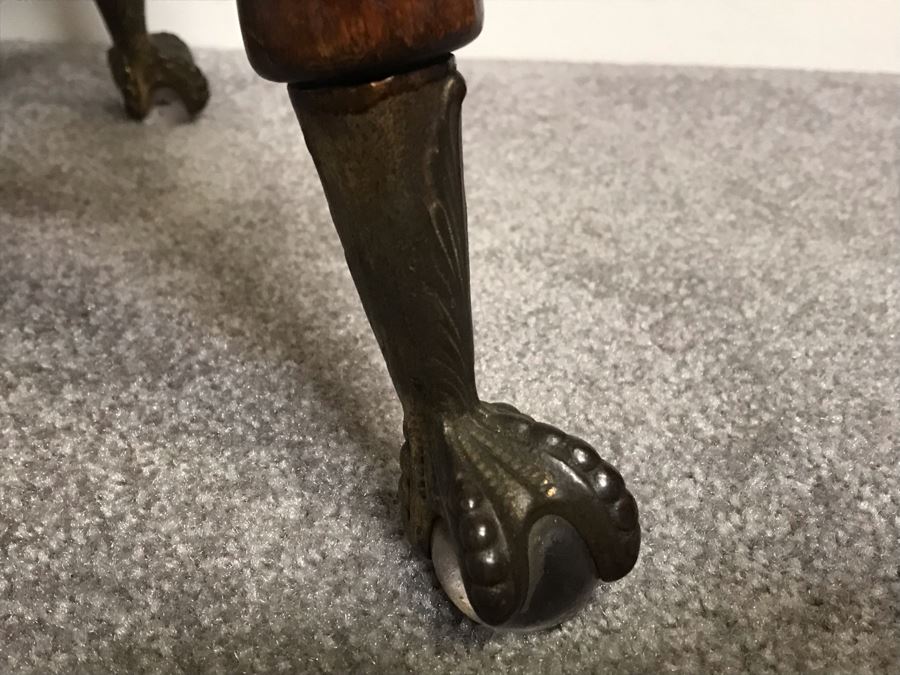 Antique Music Stool With Claw And Ball Feet Missing Back [Photo 6]