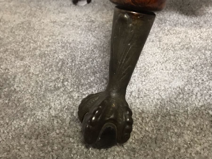 Antique Music Stool With Claw And Ball Feet Missing Back [Photo 5]
