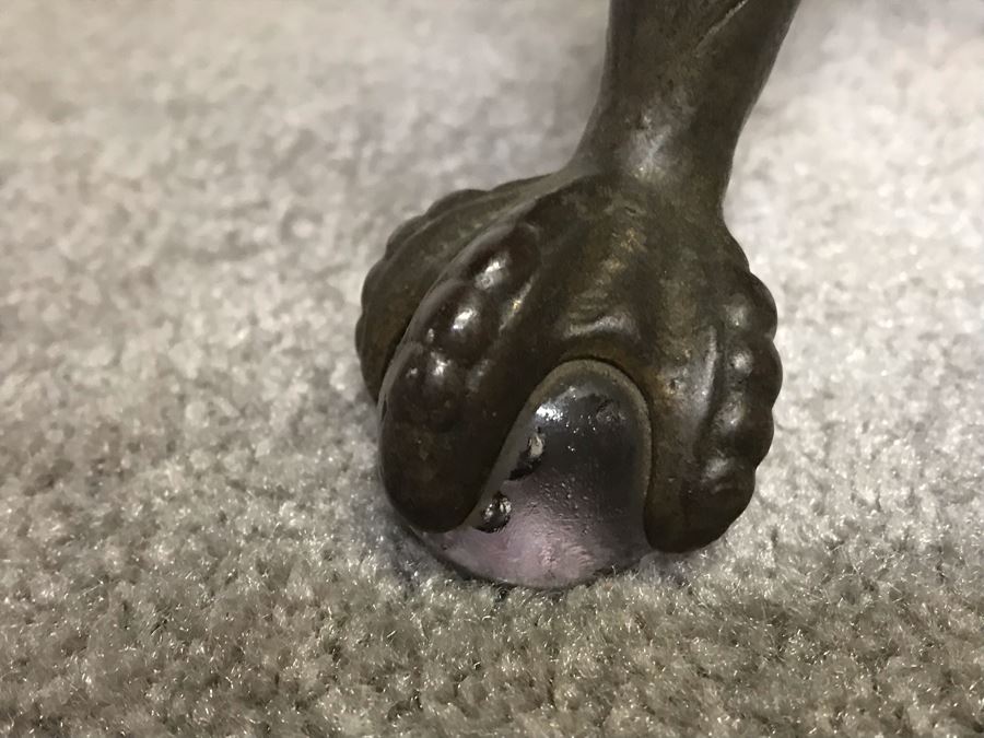 Antique Music Stool With Claw And Ball Feet Missing Back [Photo 4]