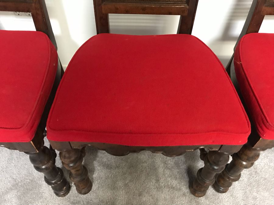 Set Of (3) Vintage Cane High Back Chairs [Photo 7]