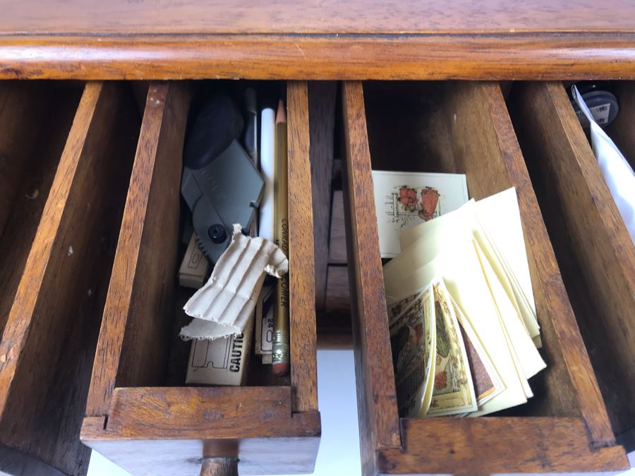 Vintage Wooden Medicine Style 18-Drawer Cabinet Chest Filled With Etching Artist Supplies 25'W X 12'D X 13.5'H [Photo 14]