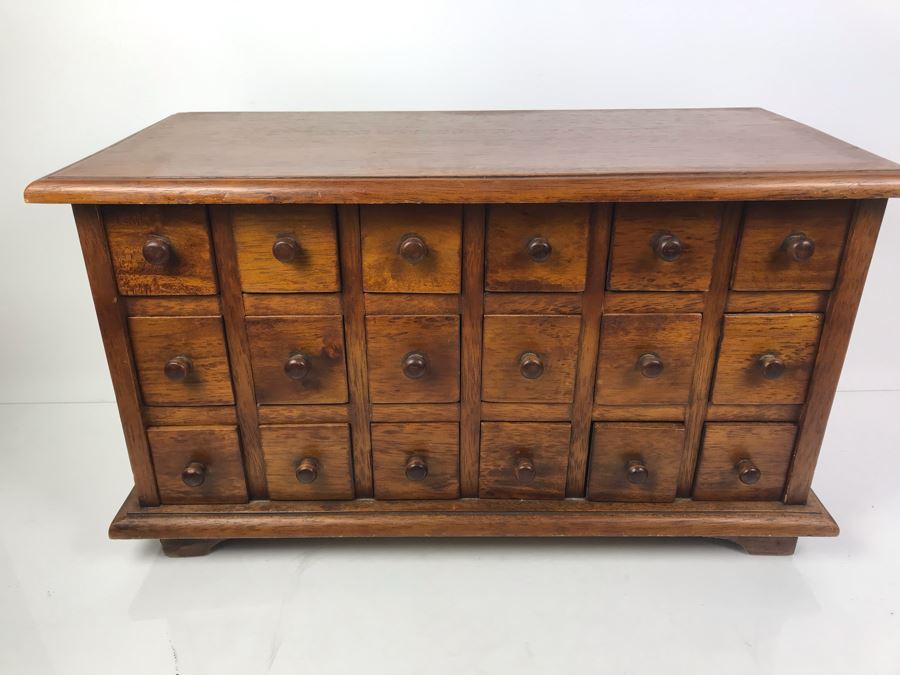Vintage Wooden Medicine Style 18-Drawer Cabinet Chest Filled With ...