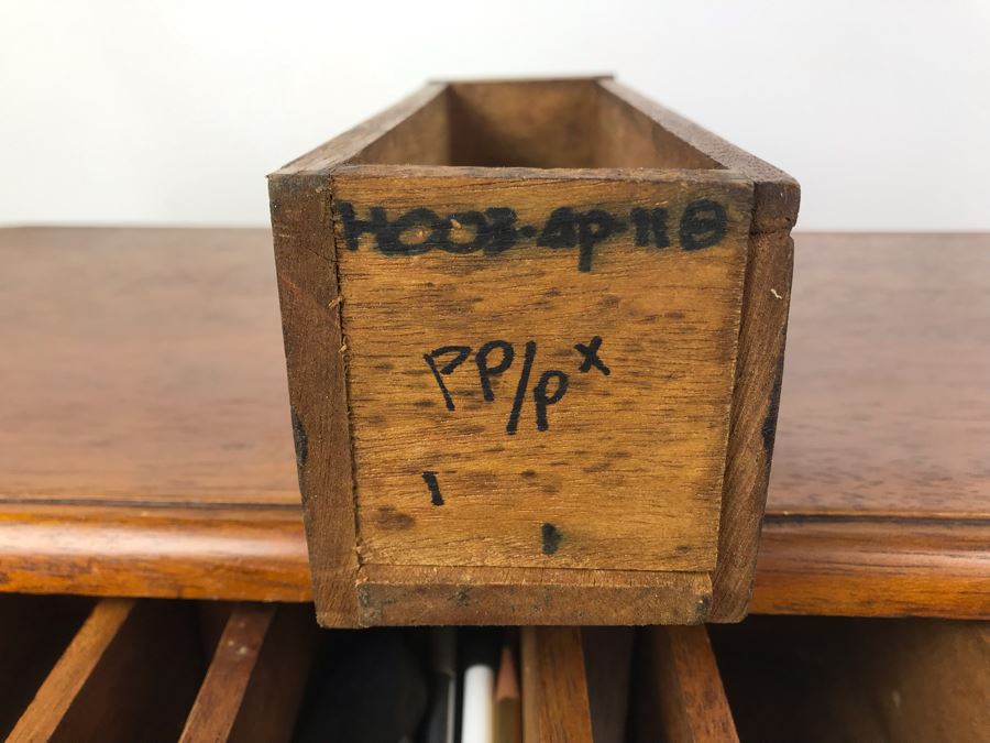 Vintage Wooden Medicine Style 18-Drawer Cabinet Chest Filled With Etching Artist Supplies 25'W X 12'D X 13.5'H [Photo 16]