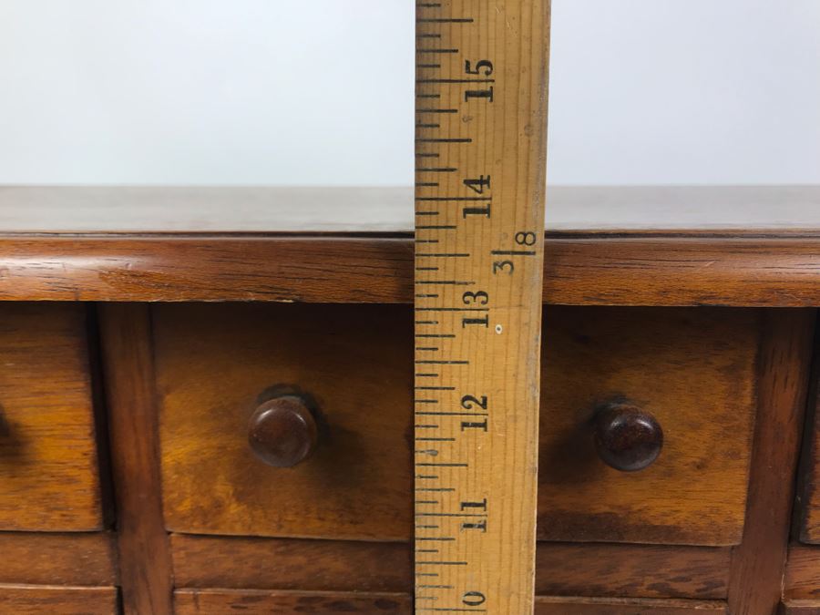Vintage Wooden Medicine Style 18-Drawer Cabinet Chest Filled With Etching Artist Supplies 25'W X 12'D X 13.5'H [Photo 8]