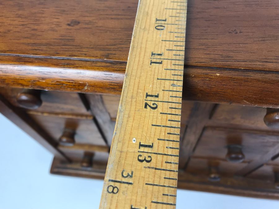Vintage Wooden Medicine Style 18-Drawer Cabinet Chest Filled With Etching Artist Supplies 25'W X 12'D X 13.5'H [Photo 9]