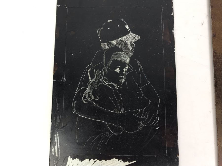 Pair Of Artist Etched Etching Plates 6' X 9' [Photo 2]