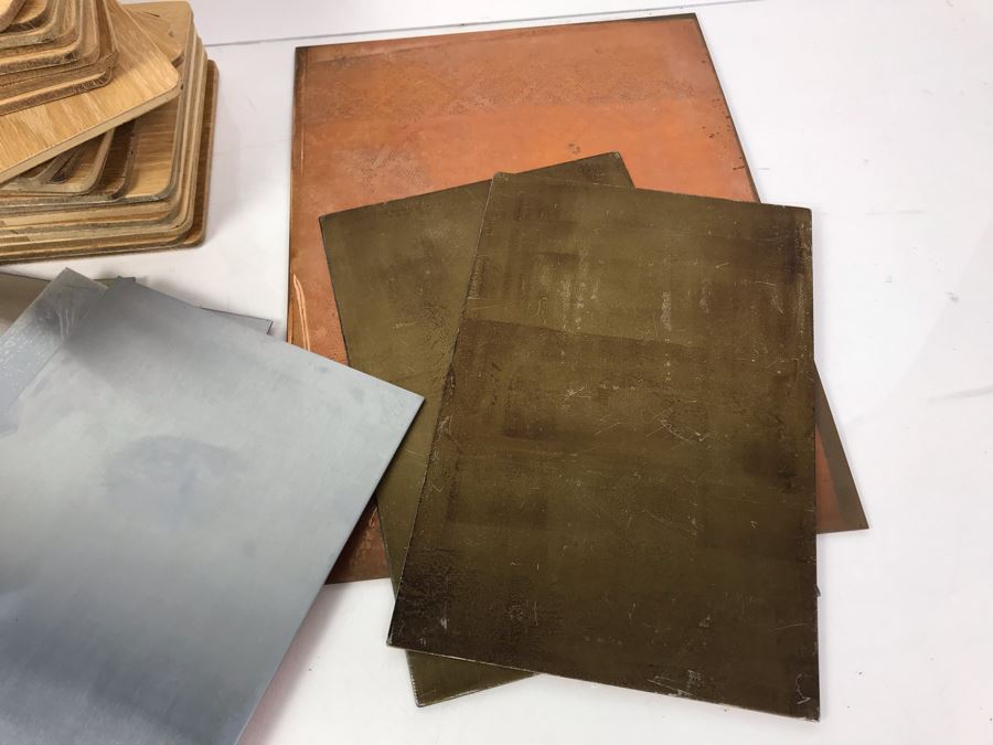 Copper And Zinc Etching Plates And Wood Printing Blocks Printing Supplies [Photo 4]
