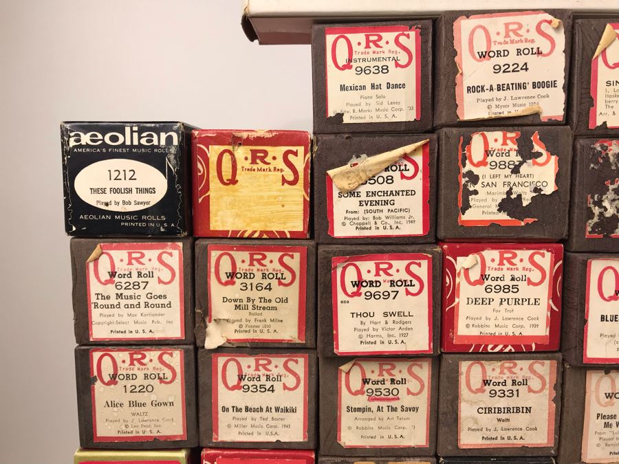 HUGE Lot Of Vintage Player Piano Rolls And Player Piano Pump [Photo 10]