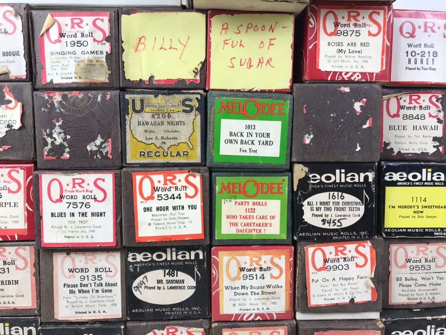 HUGE Lot Of Vintage Player Piano Rolls And Player Piano Pump [Photo 11]