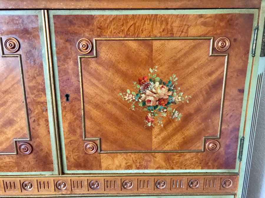 Stunning Vintage Chest Of Drawers Dresser With Painted Floral Design Purchased In Hollywood CA [Photo 11]