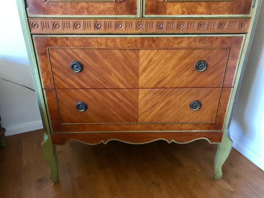 Stunning Vintage Chest Of Drawers Dresser With Painted Floral Design Purchased In Hollywood CA [Photo 6]