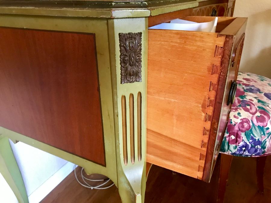 Stunning Vintage Vanity Desk With Mirror And Stool Purchased In Hollywood CA [Photo 10]