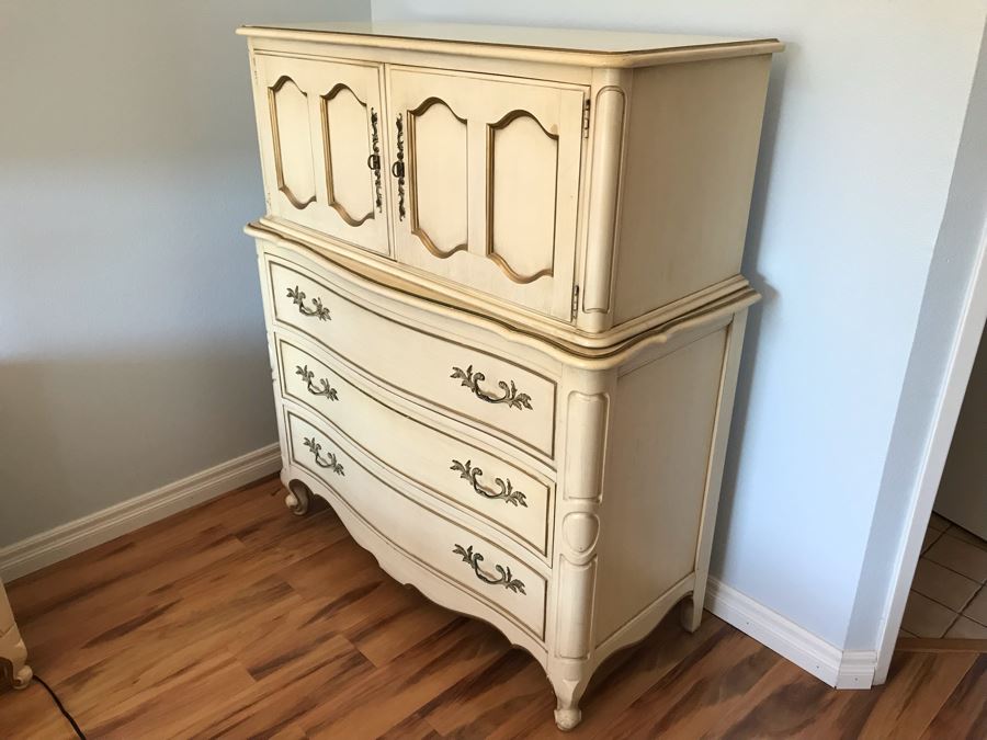 French Provincial Tall 3 Drawer Dresser With 2 Door Cabinet By Drexel [Photo 8]