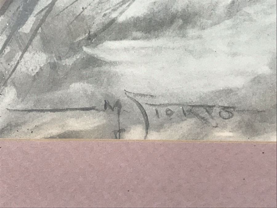 Original Vintage Seascape Painting Of Girl Carrying Pail Signed By Artist [Photo 7]