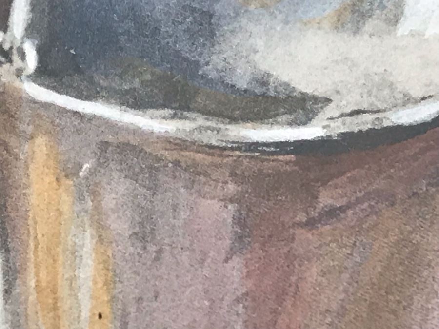 Original Vintage Seascape Painting Of Girl Carrying Pail Signed By Artist [Photo 10]