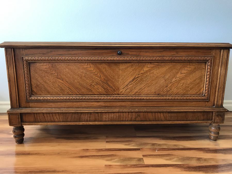 LANE Cedar Hope Chest With Carved Wood Accents Sold Empty [Photo 4]
