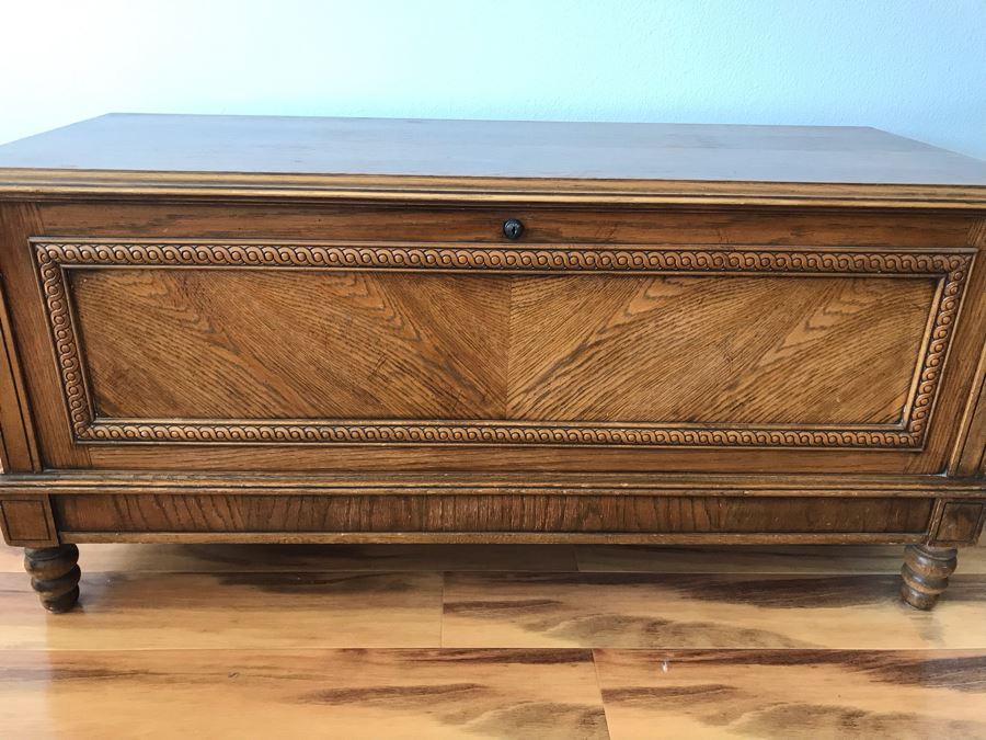 LANE Cedar Hope Chest With Carved Wood Accents Sold Empty [Photo 5]