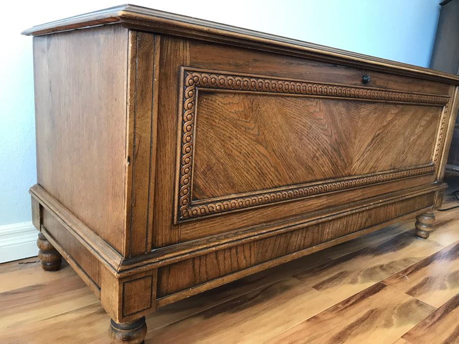 LANE Cedar Hope Chest With Carved Wood Accents Sold Empty [Photo 6]