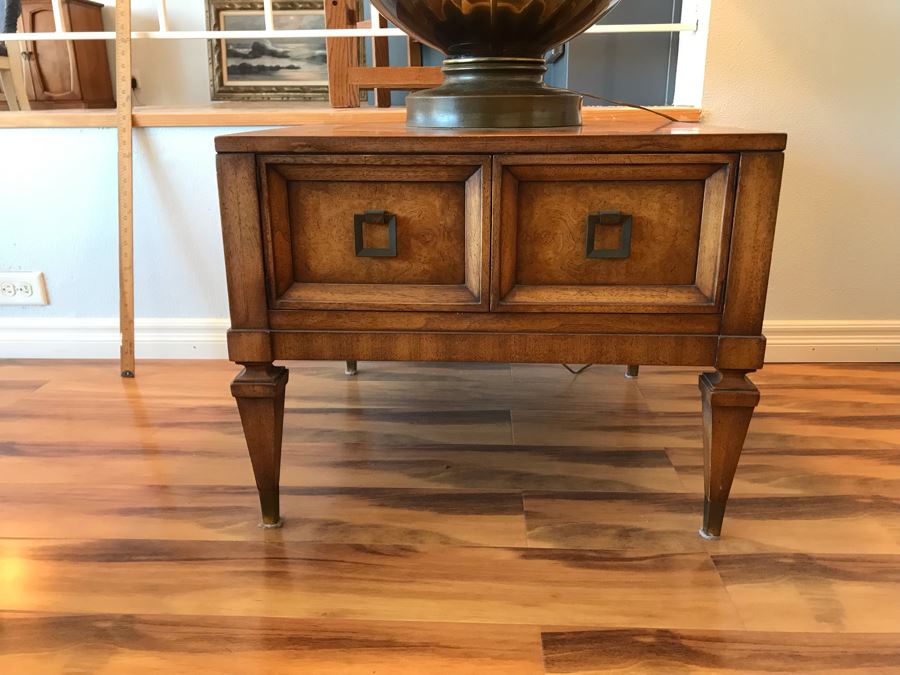 Mid Century Side Table With 2 Door Cabinet  [Photo 1]