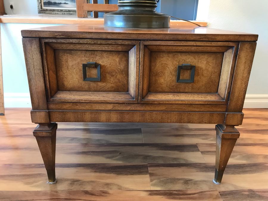 Mid Century Side Table With 2 Door Cabinet  [Photo 3]