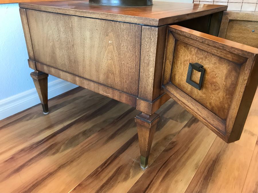 Mid Century Side Table With 2 Door Cabinet  [Photo 6]