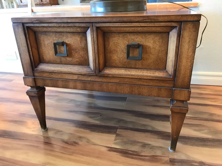 Mid Century Side Table With 2 Door Cabinet  [Photo 4]