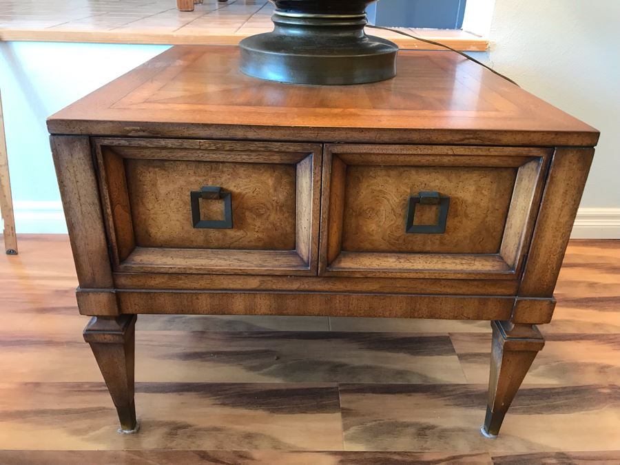 Mid Century Side Table With 2 Door Cabinet  [Photo 2]