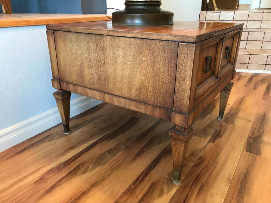 Mid Century Side Table With 2 Door Cabinet  [Photo 7]