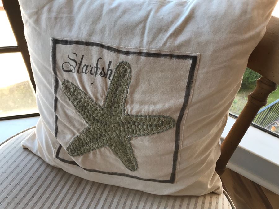 WEIMAN Heirloom Quality Marble Top Table On Chinoiserie Asian Style Pedestal With (3) Striped Cane Back Chairs, Pillows, and Glass Bird Bath Art [Photo 10]