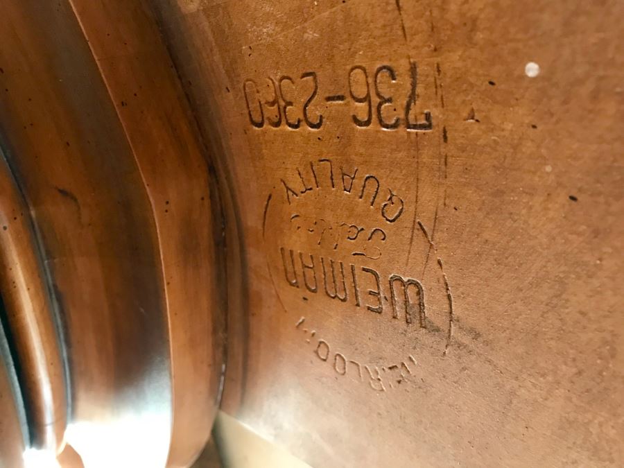 WEIMAN Heirloom Quality Marble Top Table On Chinoiserie Asian Style Pedestal With (3) Striped Cane Back Chairs, Pillows, and Glass Bird Bath Art [Photo 14]