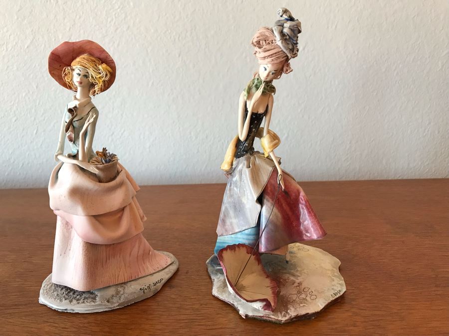 Pair Of Vintage Italian Porcelain Sculptures Signed By Gigi Duso 6.5'H [Photo 8]