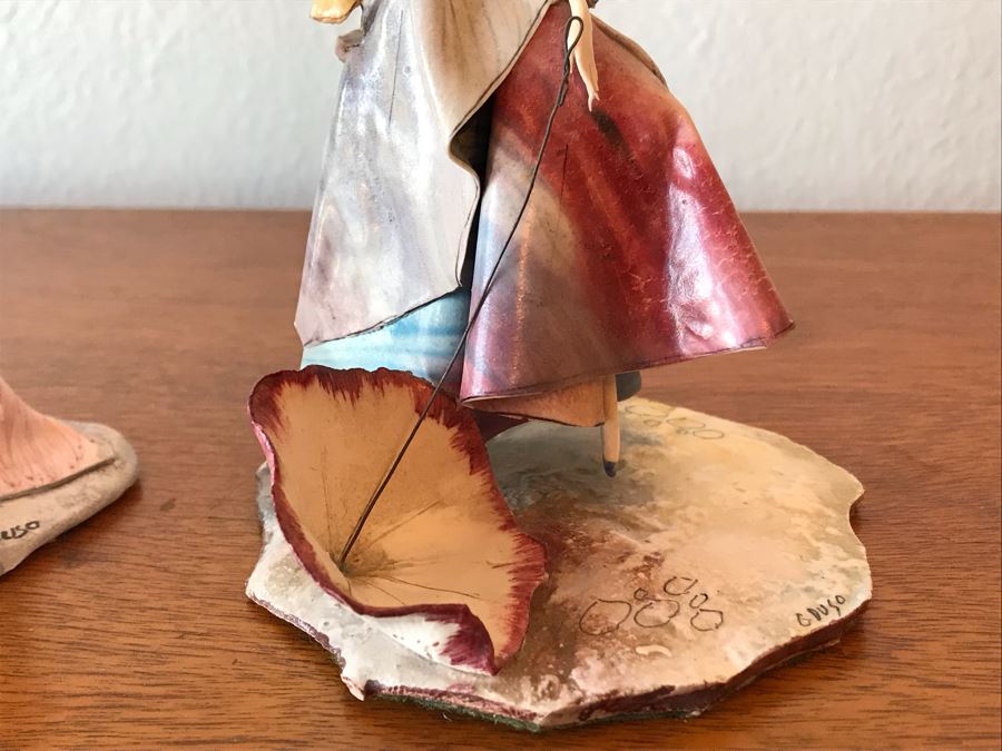 Pair Of Vintage Italian Porcelain Sculptures Signed By Gigi Duso 6.5'H [Photo 12]