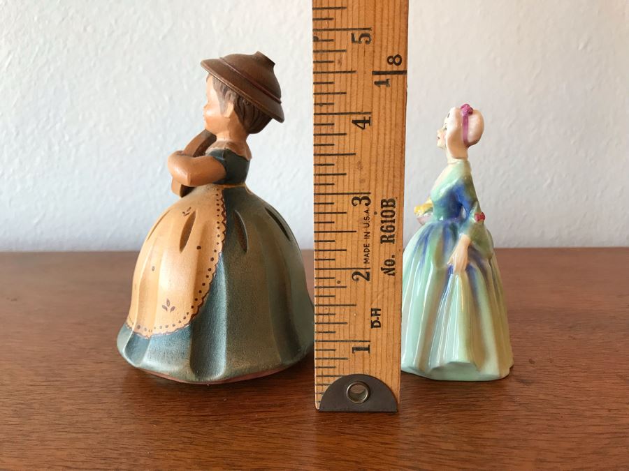 Vintage Royal Doulton Bone China 'Janet' Figurine 778640 And Wooden Anri Music Box Figurine With Reuge Swiss Movement Avril Au Portugal [Photo 8]