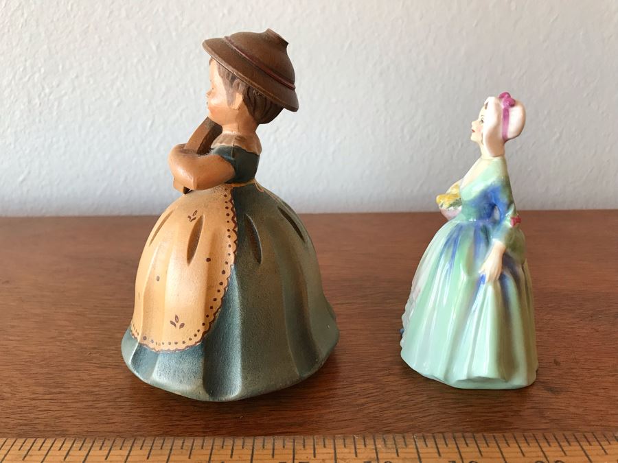 Vintage Royal Doulton Bone China 'Janet' Figurine 778640 And Wooden Anri Music Box Figurine With Reuge Swiss Movement Avril Au Portugal [Photo 7]