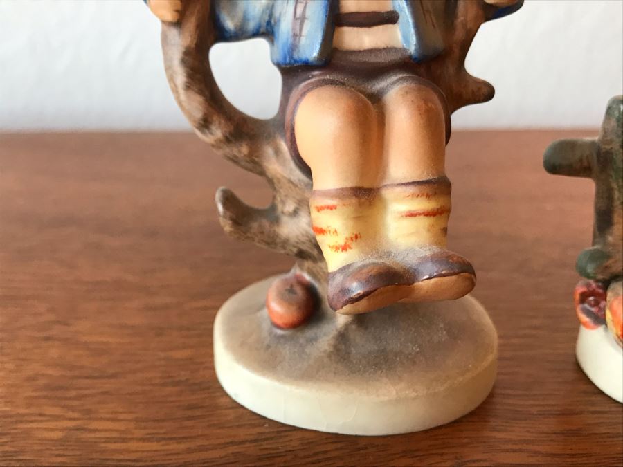 Pair Of Vintage German Hummel Figurines: Apple Tree Boy 142 3/0 And Just Resting 112 3/0 1938 [Photo 8]