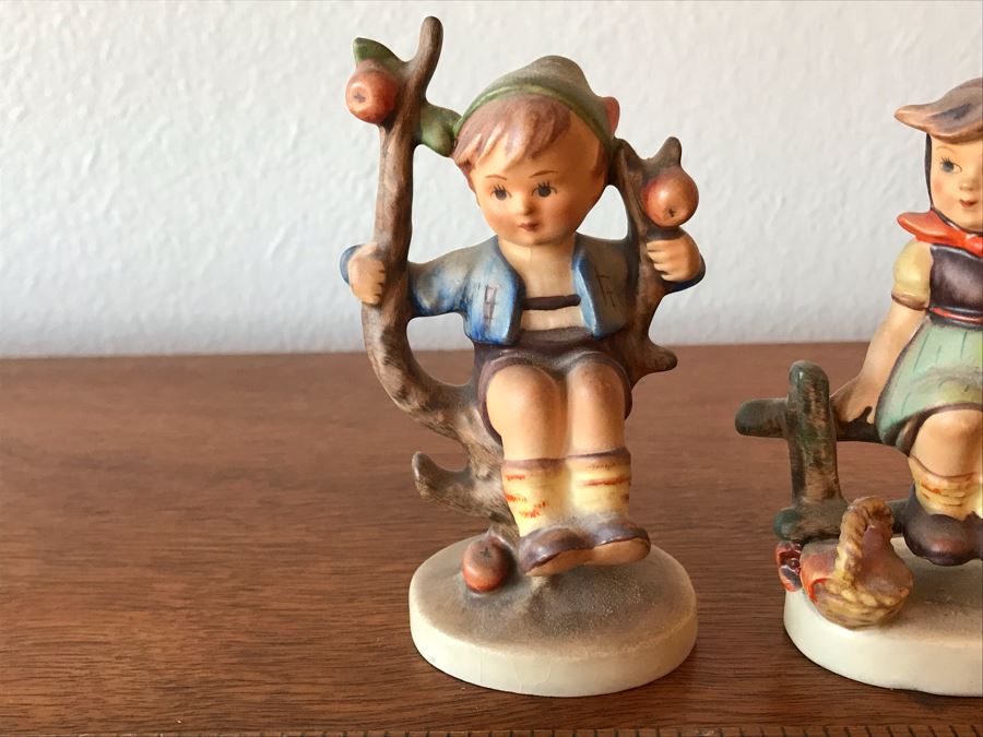 Pair Of Vintage German Hummel Figurines: Apple Tree Boy 142 3/0 And Just Resting 112 3/0 1938 [Photo 6]