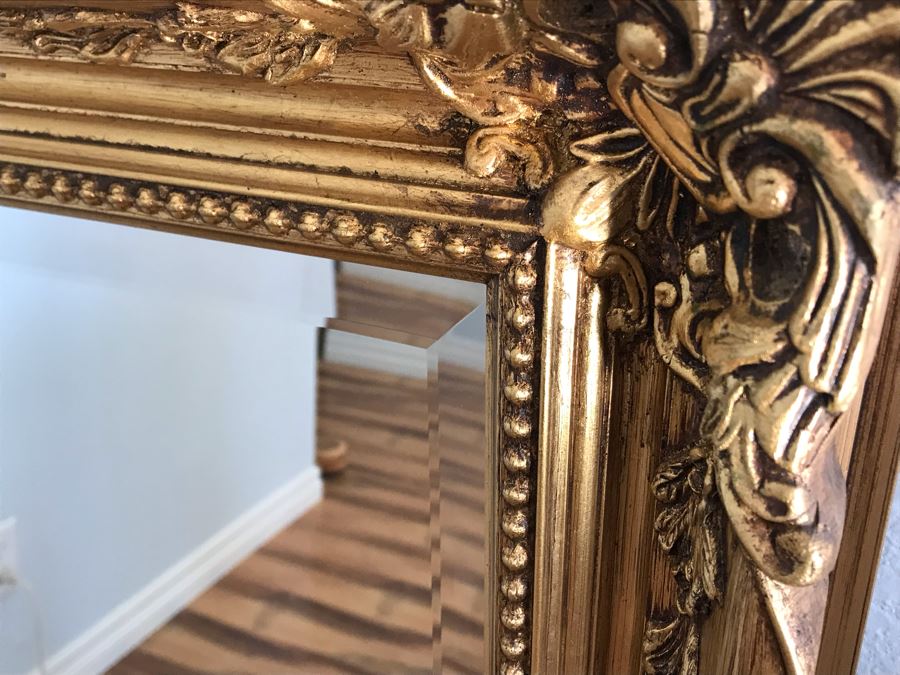 Stunning Gilded Beveled Glass Wall Mirror [Photo 6]