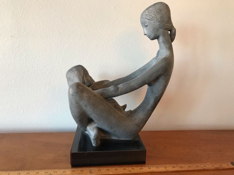 Vintage Austin Productions Sculpture Of Woman With Child 15.5”W × 11ʺD × 20ʺH [Photo 2]
