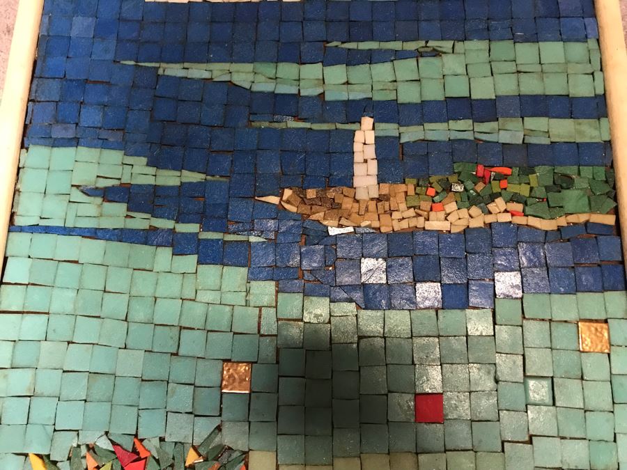 Tile Mosiac Nautical Ship Lighthouse Artwork 21' X 27' [Photo 3]