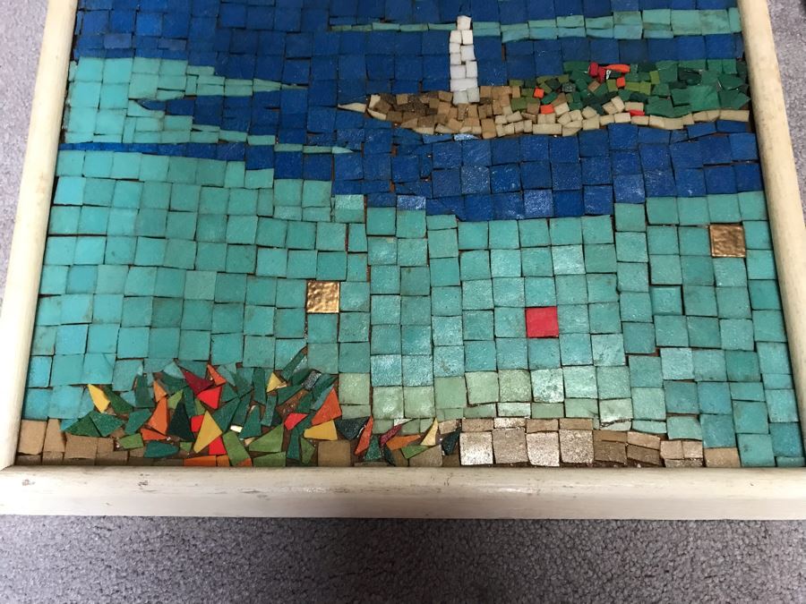 Tile Mosiac Nautical Ship Lighthouse Artwork 21' X 27' [Photo 4]