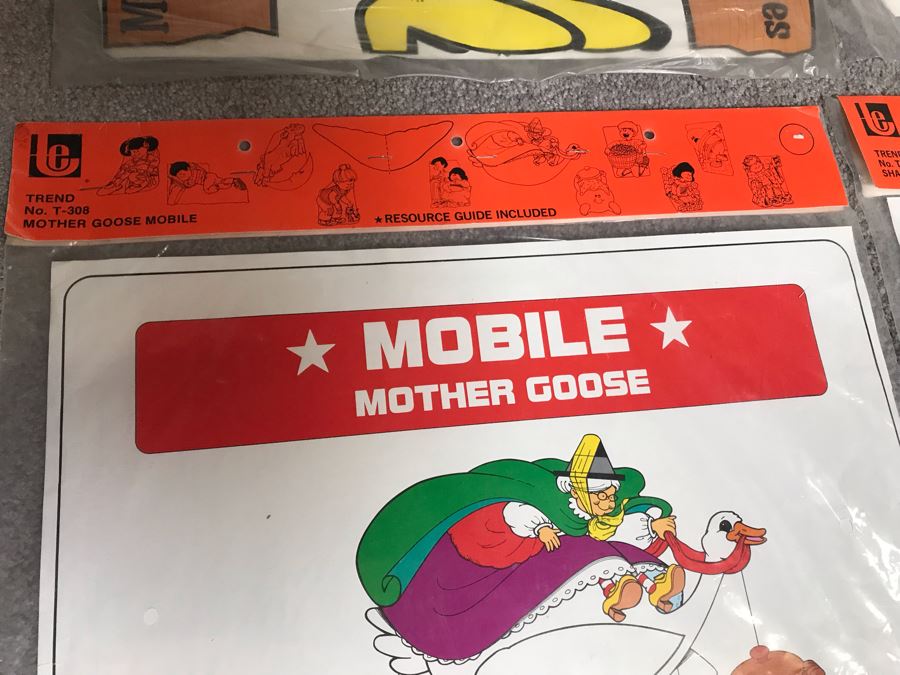 Collection Of (9) Vintage 1970s School Teaching Aides By Trend Including Outlaw Words, Ecologenie Wishes, Ecologenie Speaks, Oceanography, Greek Mythology, Shapes And Senses Mobile And Mother Goose Mobile [Photo 19]