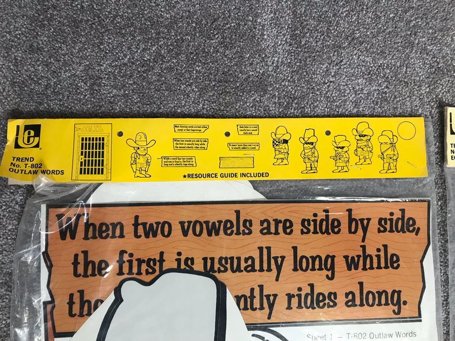 Collection Of (9) Vintage 1970s School Teaching Aides By Trend Including Outlaw Words, Ecologenie Wishes, Ecologenie Speaks, Oceanography, Greek Mythology, Shapes And Senses Mobile And Mother Goose Mobile [Photo 4]