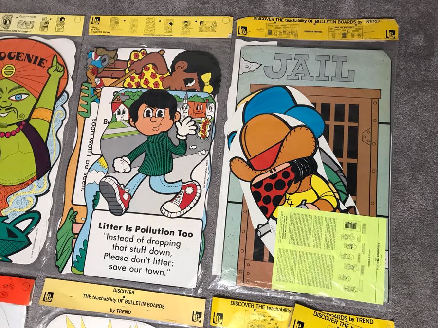 Collection Of (9) Vintage 1970s School Teaching Aides By Trend Including Outlaw Words, Ecologenie Wishes, Ecologenie Speaks, Oceanography, Greek Mythology, Shapes And Senses Mobile And Mother Goose Mobile [Photo 7]