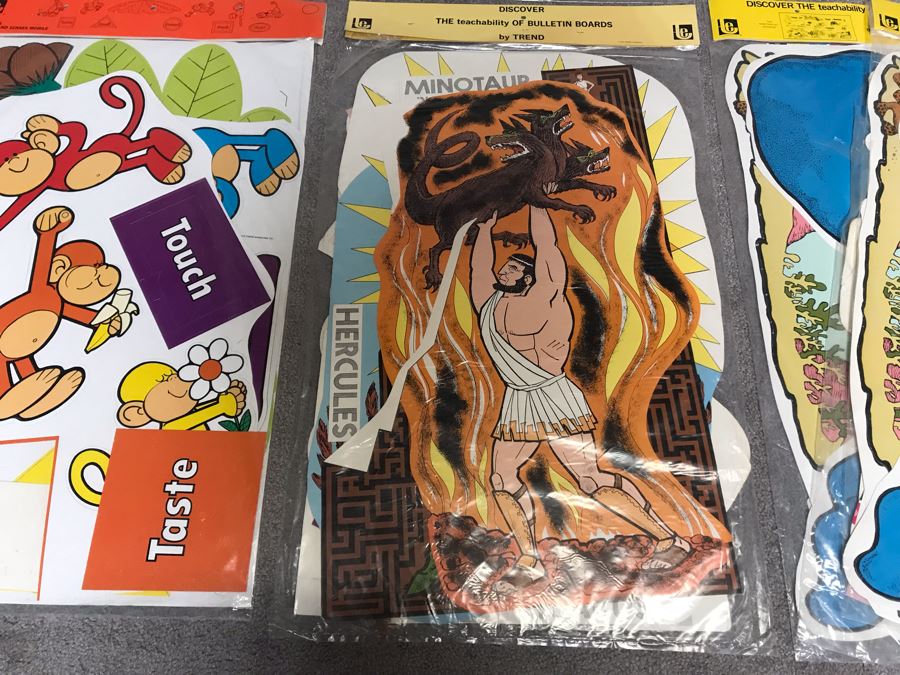 Collection Of (9) Vintage 1970s School Teaching Aides By Trend Including Outlaw Words, Ecologenie Wishes, Ecologenie Speaks, Oceanography, Greek Mythology, Shapes And Senses Mobile And Mother Goose Mobile [Photo 12]