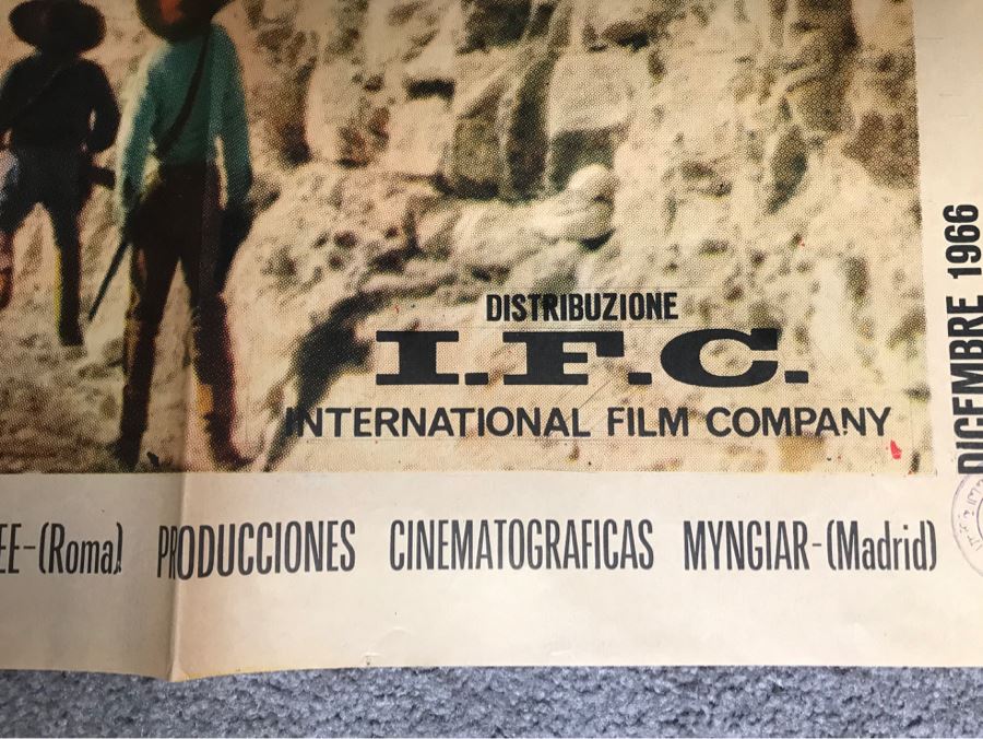 Vintage 1966 Foreign Movie Poster I Lunchi Giorni Della Vendetta Giuliano Gemma 39' X 45' [Photo 6]